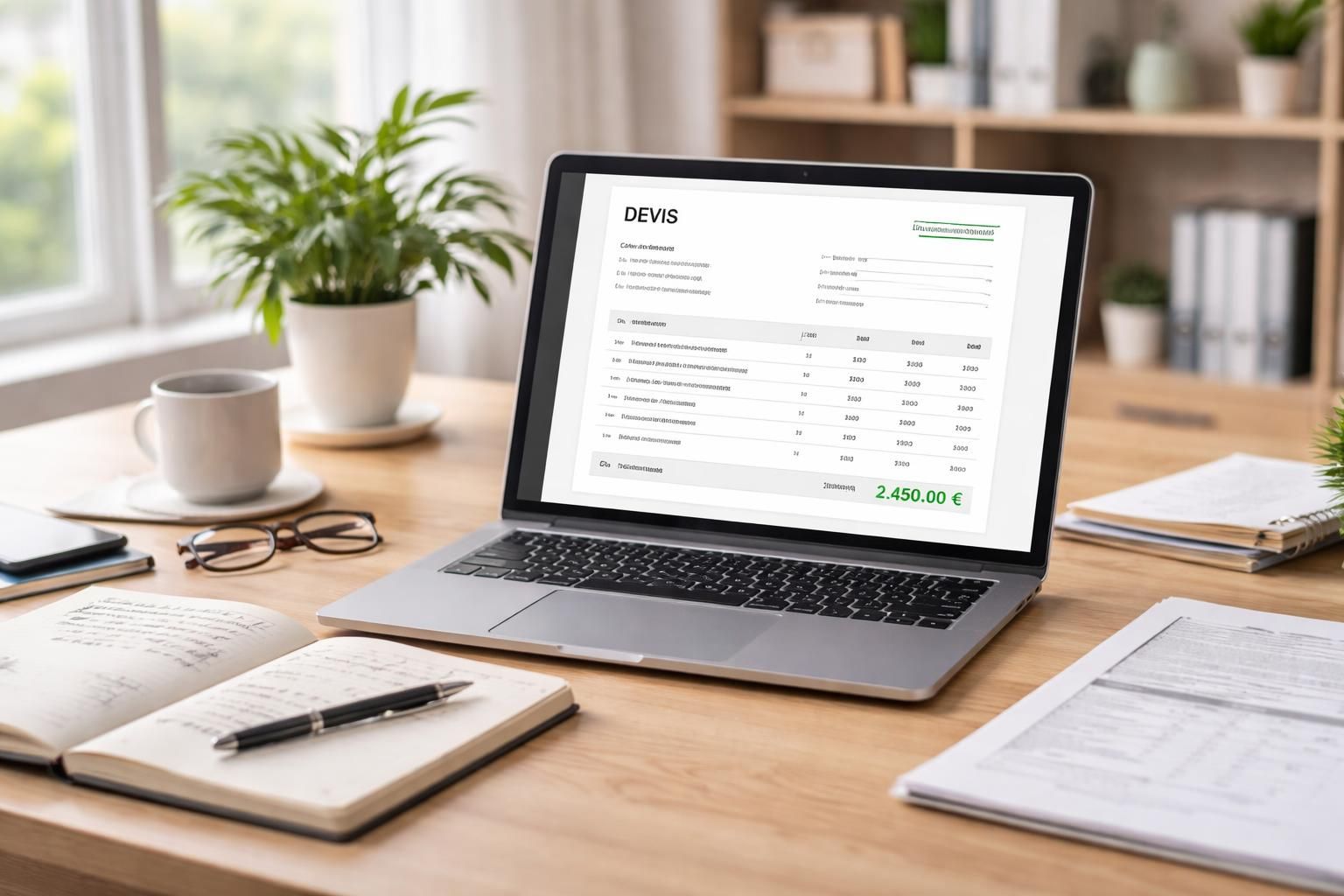 modèle de devis pratique et facile à utiliser pour simplifier la création de devis professionnels et gagner du temps dans la gestion de vos clients.
