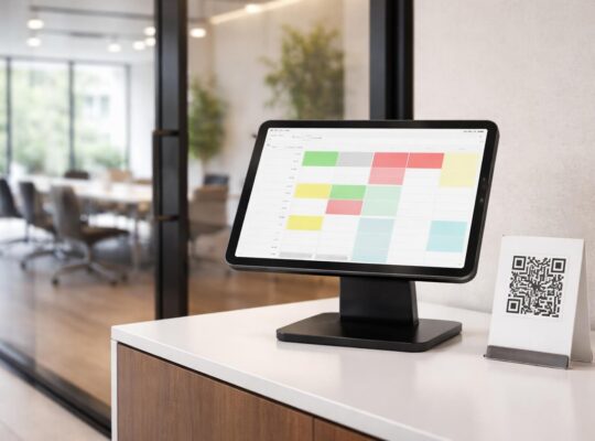 découvrez comment utiliser un ipad en tant que 'room display' pour gérer les plannings de check-in et afficher un qr code devant la salle, simplifiant ainsi l'organisation et l'accès aux réservations.