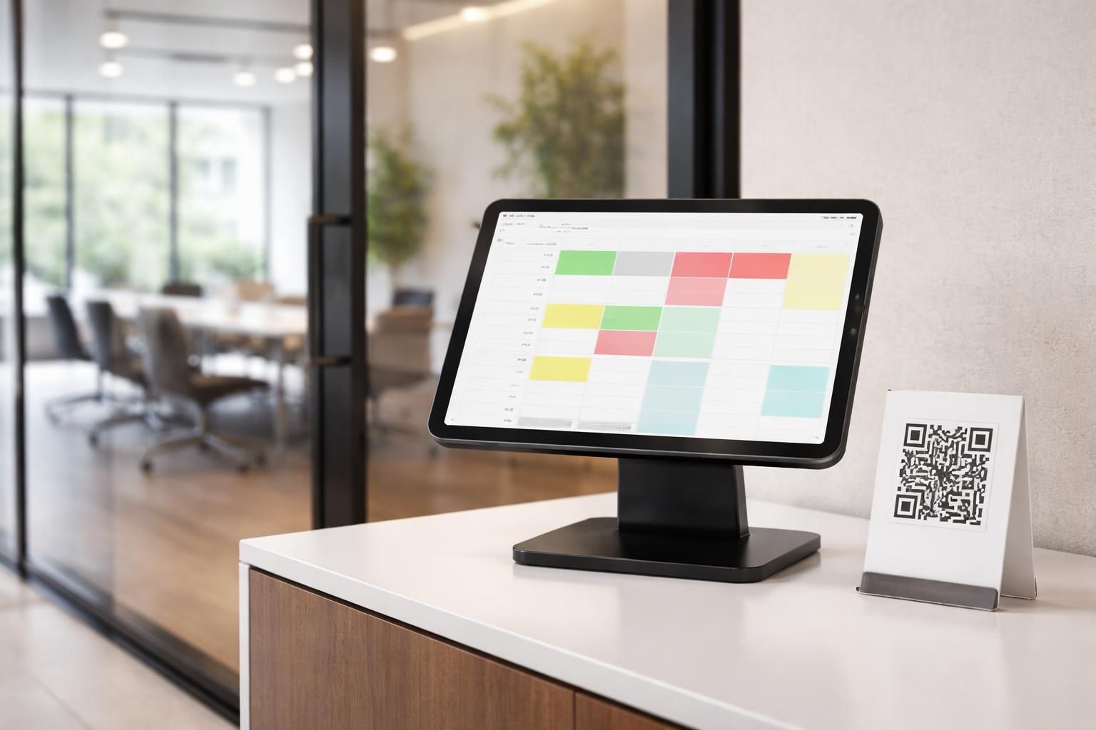 découvrez comment utiliser un ipad en tant que 'room display' pour gérer les plannings de check-in et afficher un qr code devant la salle, simplifiant ainsi l'organisation et l'accès aux réservations.