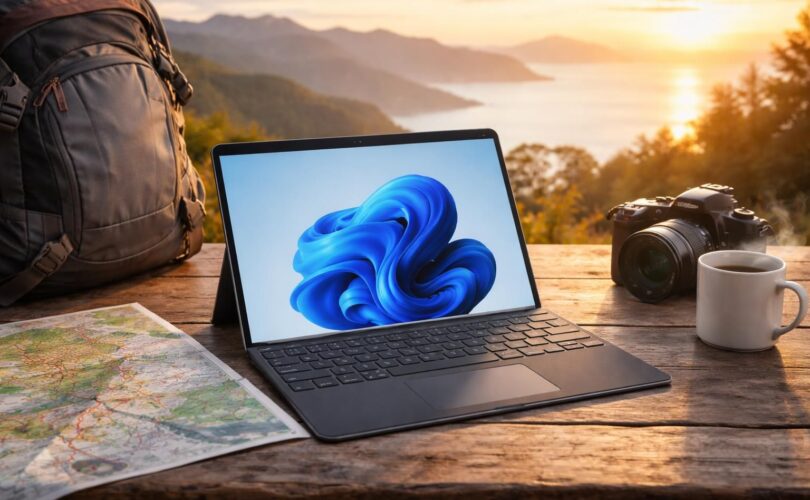découvrez la tablette microsoft dernière génération, légère et puissante, parfaite pour accompagner tous vos voyages avec performance et autonomie.