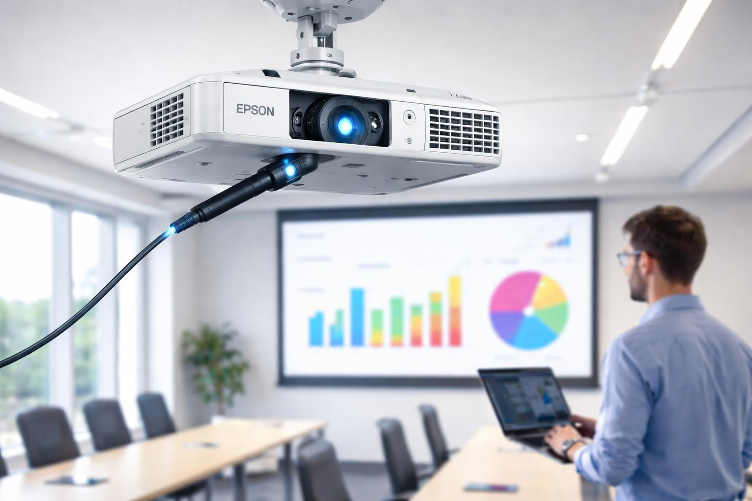 découvrez comment sécuriser l’affichage de votre vidéoprojecteur epson à distance grâce à la technologie hdmi fibre, pour une transmission fiable et de haute qualité.